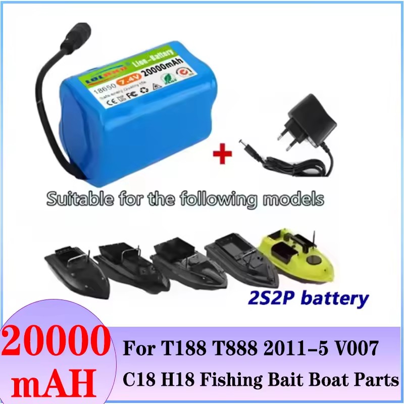 Fishing Boat Gps - 7.4V 2S2P 20000mAh Batterij Voor V020