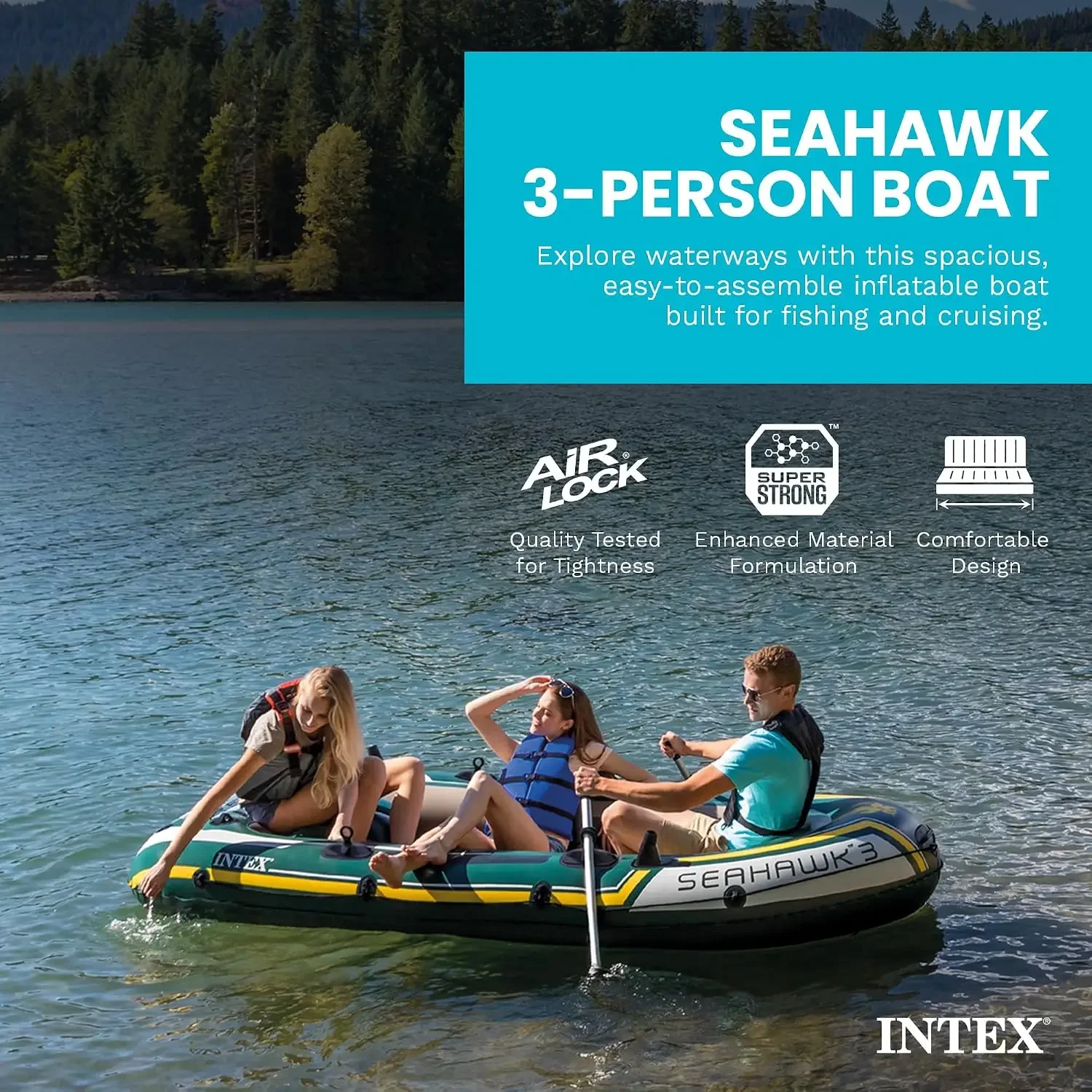 INTEX 66332EP Seahawk 2 opblaa - Fishing Boat Aluminum recensie en prijs